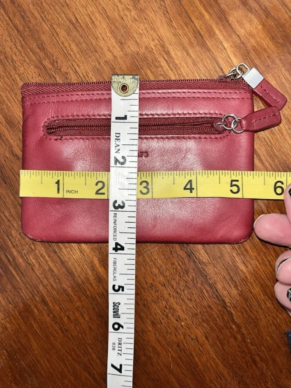 Rolfs Essential Mini Wallet Genuine Leather ID case & coin purse Red
